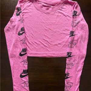 Nike womens Graphic Pink Long Sleeve Tee